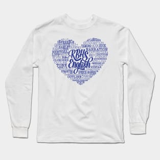 RBHS English Love Blue Text Long Sleeve T-Shirt